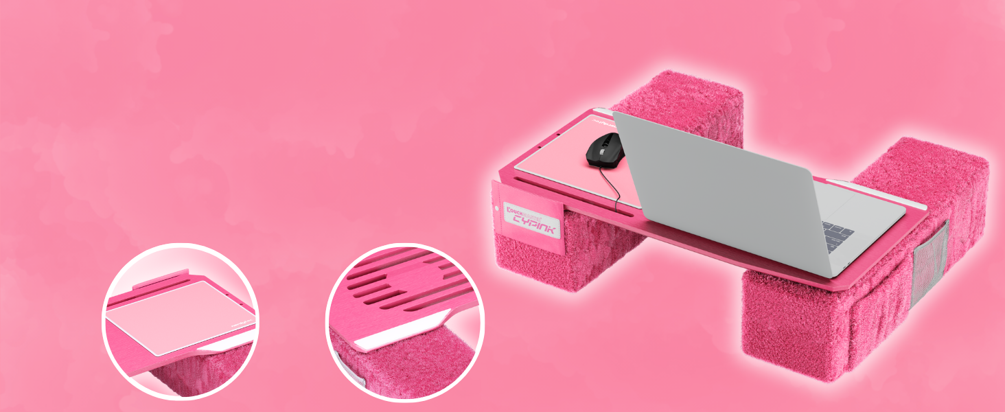 Підставка для ноутбука Couchmaster CYWORX - ергономічний стіл для дивану, софи та ліжка (рожевий)