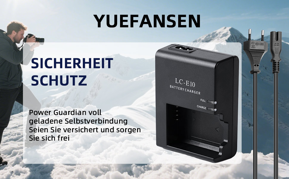 Зарядний пристрій для акумулятора Canon LP-E10/LC-E10C/LC-E10/LC-E10E (сумісний з EOS Rebel T7, T6, T5, T3, T100, EOS 4000d, 3000d, 2000d, 1500d, 1300d, 1200d, 1100d, 1100dkiss)