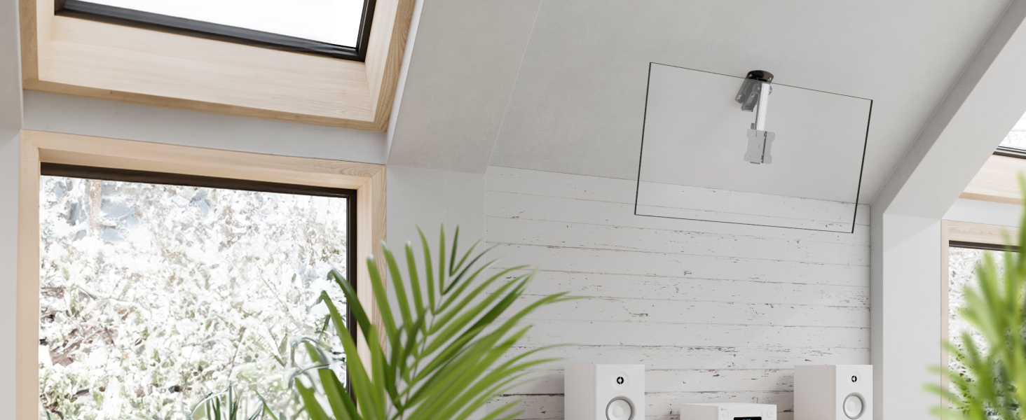 Кронштейн для телевізора стельовий поворотний RICOO 13-32 дюйми VESA 100x100 для плоских, Smart OLED та вигнутих телевізорів