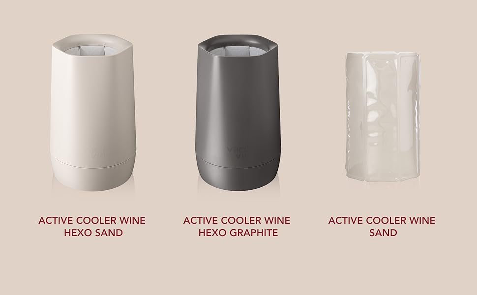 Vacu Vin Weinkühler Elegant: Ізольований охолоджувач для вина з акумулятором, нержавіюча сталь, Graphit (Hexo)