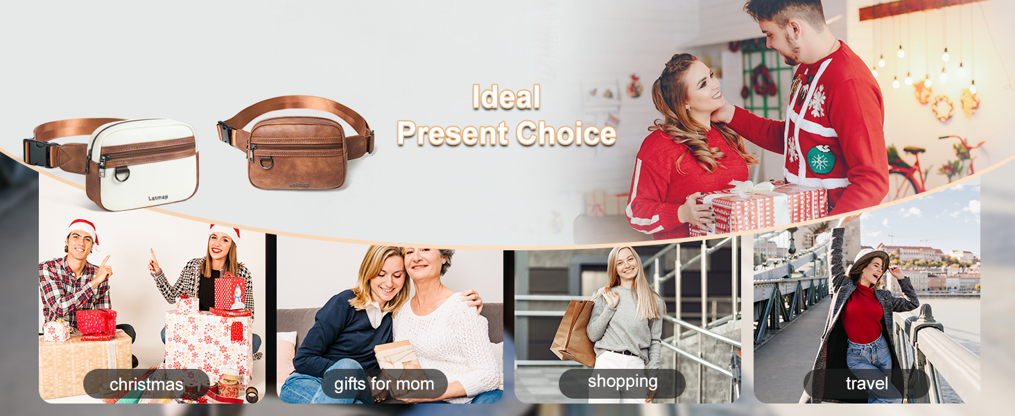 Жіноча сумка на пояс, кросбоді, з PU шкіри, водовідштовхувана, антикрадіжна, 4 відділення, чорна, на блискавці, 19.05 x 15 см, 55 см ремінець, ручне прання