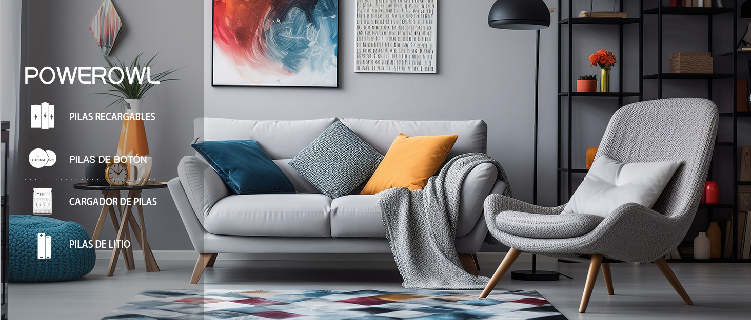 Зарядний пристрій PowerOWL на 8 батарейок, надтонкий, з незалежними слотами, USB-C зарядка для перезаряджуваних акумуляторів AA AAA