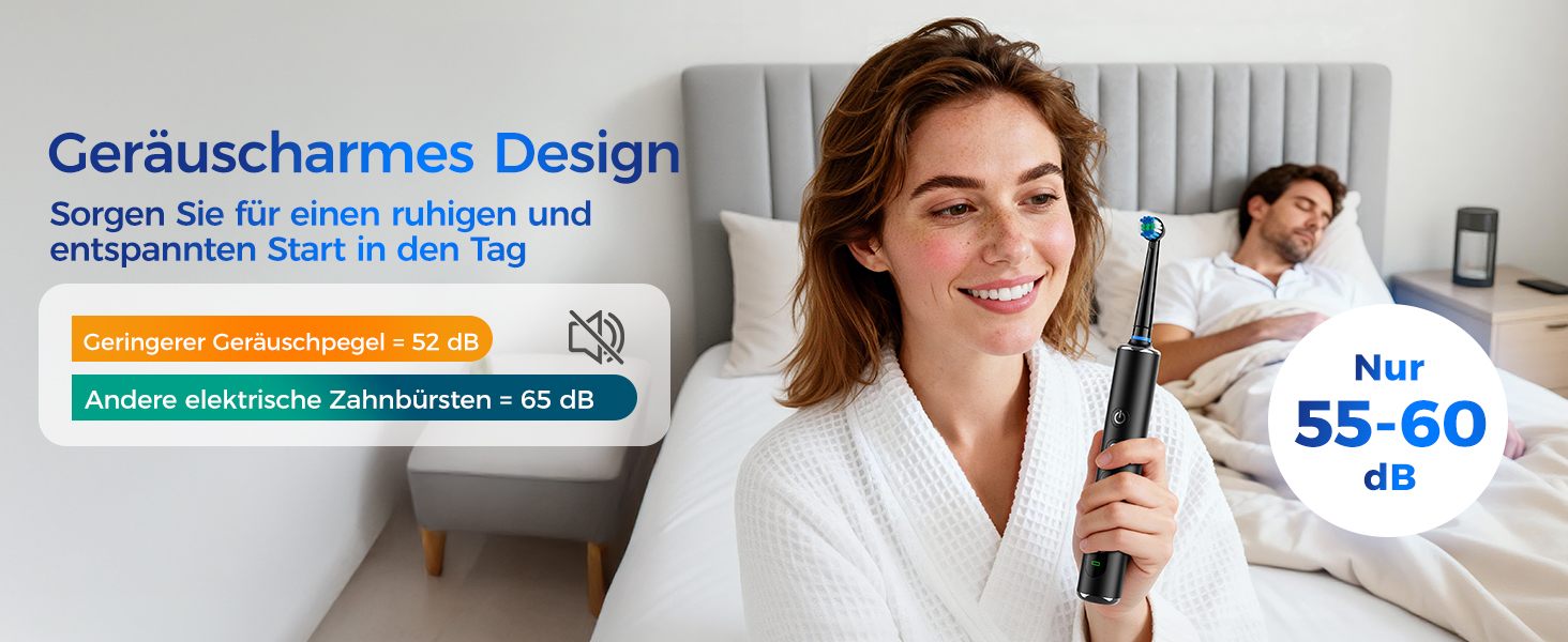 Електрична зубна щітка з круглою голівкою – 50 000 рухів/хв, 8 насадок, 3 режими інтенсивності та 5 режимів чищення, до 120 днів роботи, IPX7, кейс для подорожей та тримач, для дорослих та дітей (Чорний, 1 комплект)