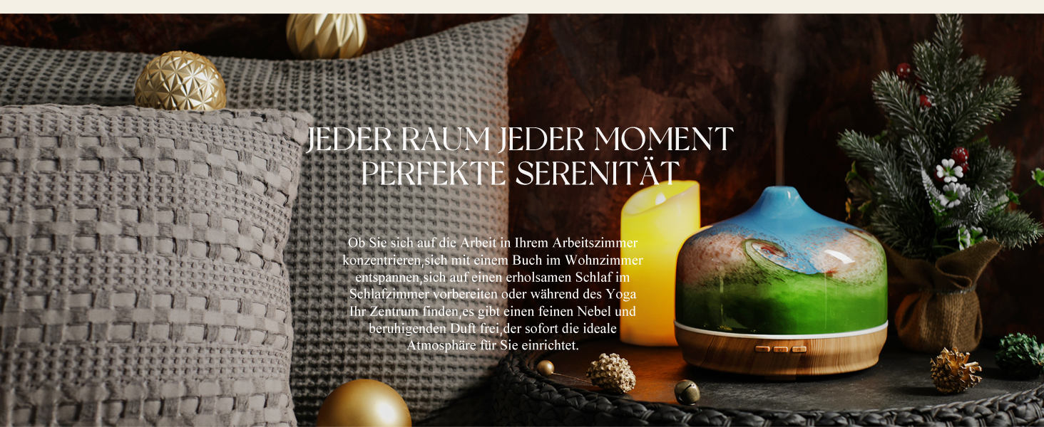 Ароматичний дифузор Porseme Aroma 500 мл, скляний зволожувач повітря, ультразвуковий аромадифузор з LED-підсвіткою 7 кольорів, для ефірних олій, працює до 21 години, тихий, для дому (Rosegold)