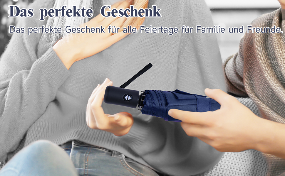 Зонт автоматичний Vicloon, 8 спиць, тефлонове покриття, компактний, для подорожей, гольф, темно-зелений/темно-синій