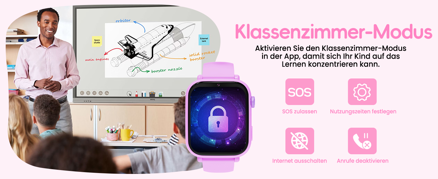 Смарт-годинник Kinder: GPS, Wi-Fi, SOS, дзвінки, ігри, для дітей 4-12 років, чорний