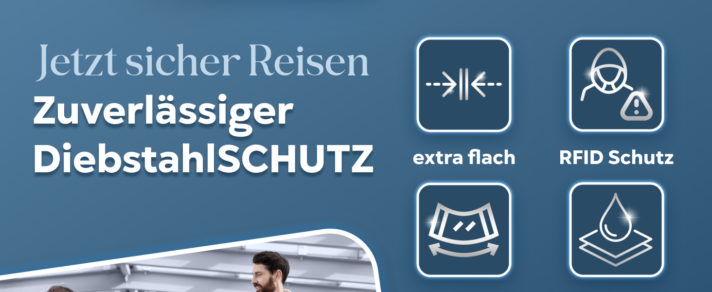 Чоловіча/жіноча поясна сумка з RFID захистом (водостійка) - поясний ремінь для безпечних подорожей. Підходить для спорту, бігу та подорожей (чорна)