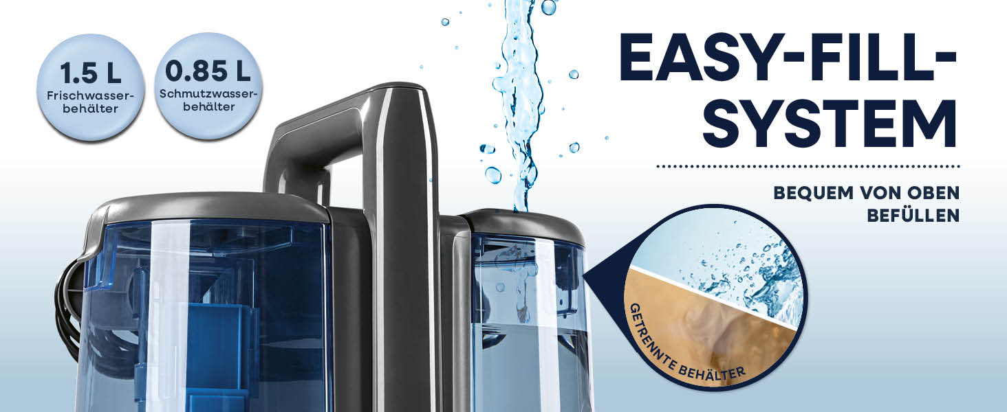 CLEANmaxx Професійний мийний пилосос для килимів та м'яких меблів Pro Power 600W | 3-в-1: миття, чистка килимів та м'яких меблів, видалення локальних забруднень | Для килимів, авто, диванів, м'яких меблів. Колір: блакитний