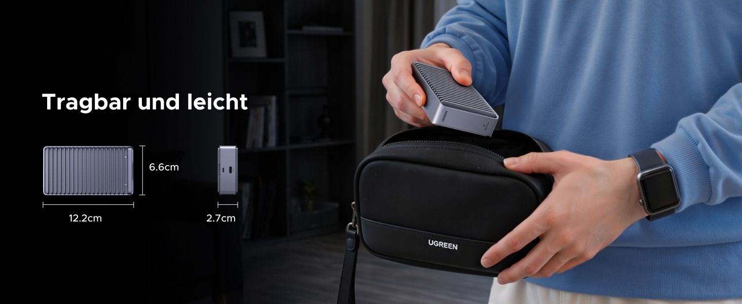 Зовнішній корпус для M.2 NVMe SSD UGREEN 80Gbps, сумісний з Thunderbolt 5/4 та USB4