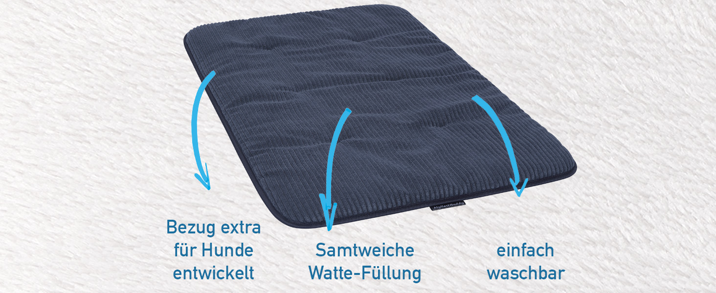 Килимок для собак сірий Basic 90x70 см L з м'якої тканини для тварин - 40°C, гіпоалергенний (100% поліестер) - подушка/ліжко для великих собак, 90 x 70 см
