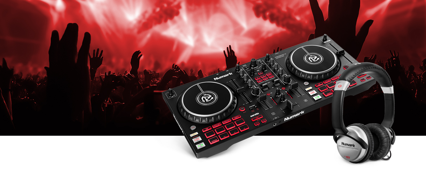 DJ контролер Numark NS4FX: 4 канали, Touch-Jogwheels, Pads, ефекти, Serato DJ Lite, чорний