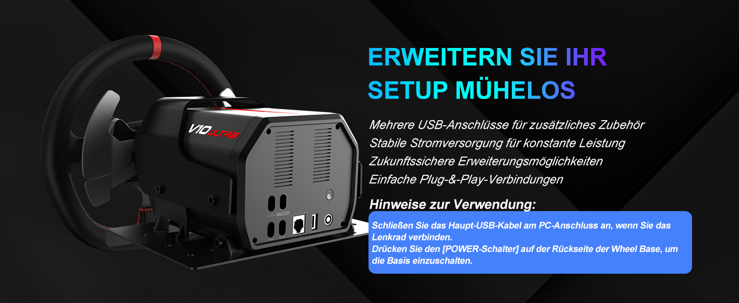 PXN V10 Ultra Gaming Руль для ПК, PS4, Xbox з Direct-Drive та педалями, 270°