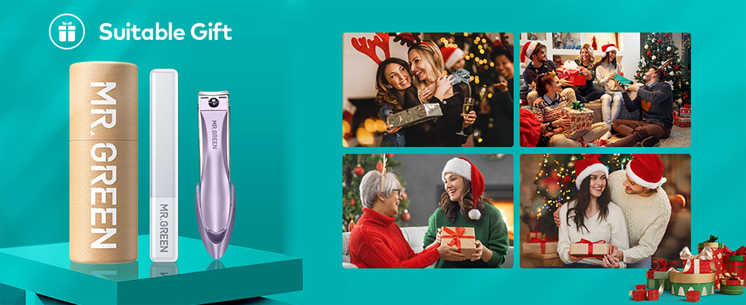 Професійний набір для манікюру MR.GREEN: кусачки для нігтів з пилкою, для жінок, чоловіків, дітей та літніх людей, фіолетовий колір, подарункова упаковка