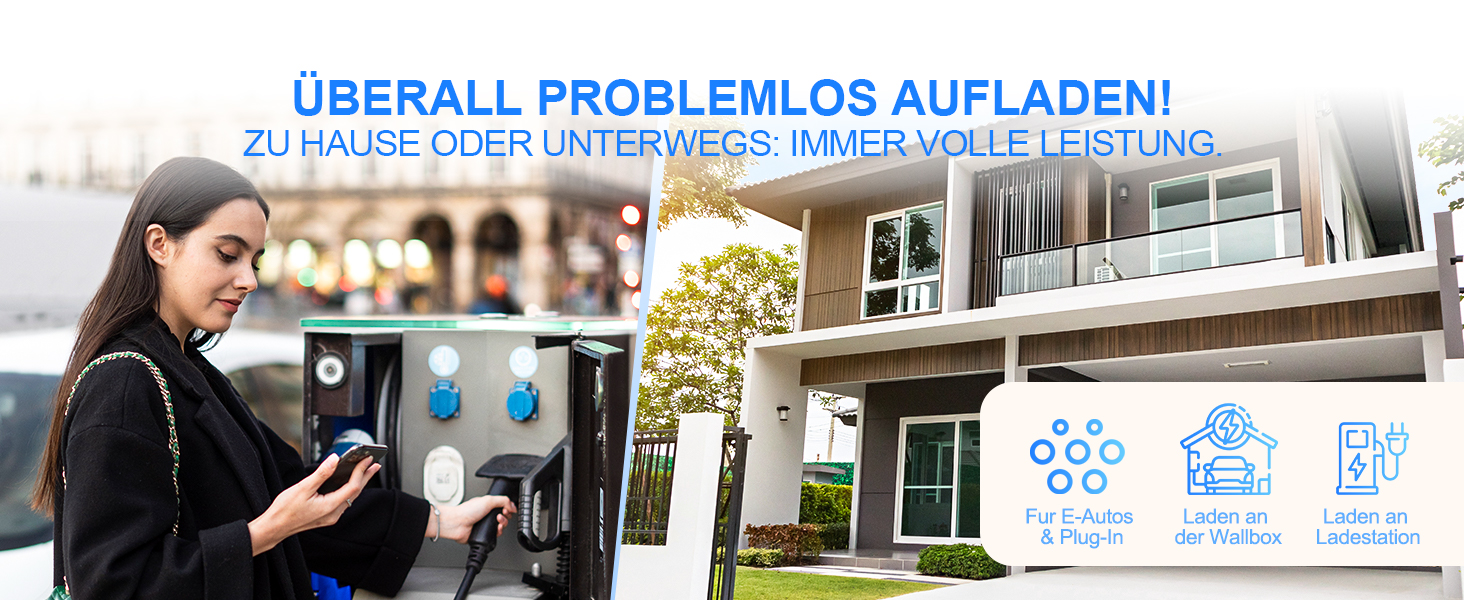 Кабель для зарядки електромобілів Тип 2, 6м, 16A, 11кВт з сумкою. Сумісний з усіма електромобілями