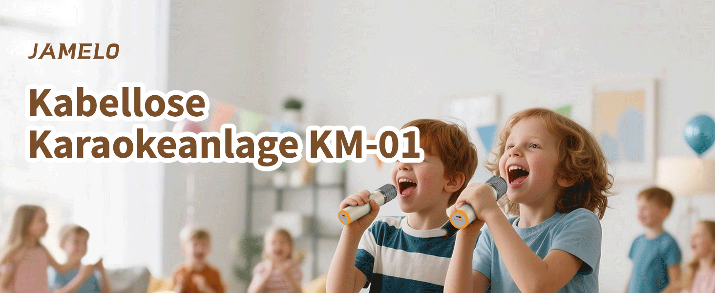 Караоке машина з 2 мікрофонами, Bluetooth, LED-підсвітка, 5 ефектів голосу, для дітей та сім'ї