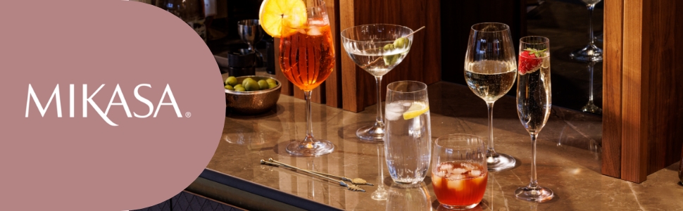 Кришталеві келихи MIKASA Sorrento з золотим обідком, 375 мл, набір 4 шт. (без свинцю)