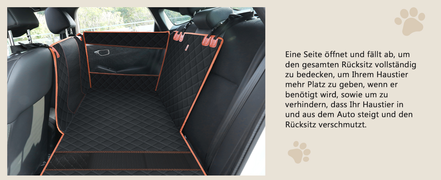 Автомобільний лежак для собак Pecute XL 70x61x55 см - міцний, для середніх та великих собак, з 4 ременями, для заднього сидіння
