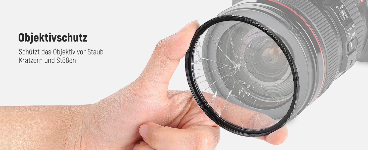 NEEWER 67mm UV-фільтр MC з кришкою об'єктива, нанопокриття, HD скло, водонепроникний, стійкий до подряпин, ультратонкий алюмінієвий корпус, ультрафіолетовий фільтр