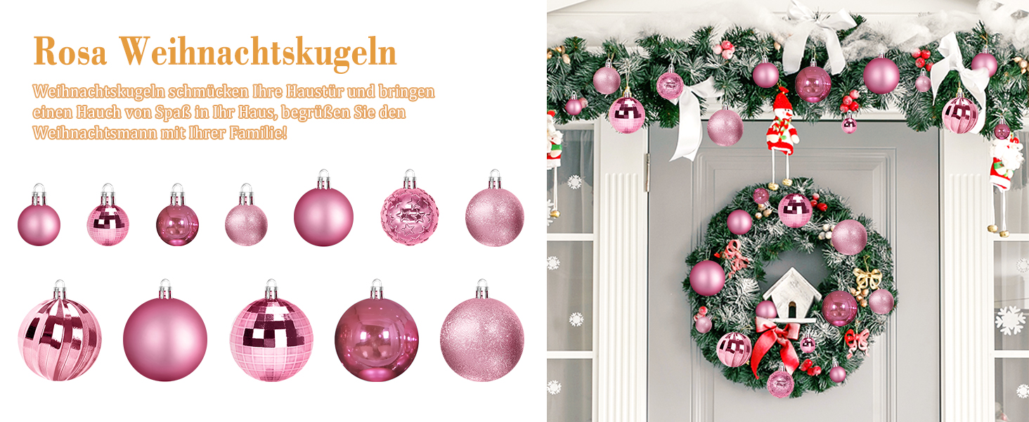 Гайонг Новорічні кулі для ялинки, 16 шт, Червоні новорічні кулі, Декорації для ялинки, для святкування Різдва з родиною та друзями. Червоний, 16 шт.