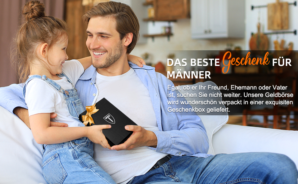 Чоловічий тонкий гаманець RFID захистом з карбонової шкіри, Portmonee з 11 відділеннями для карток, віконцем для ID, відділенням для грошей, мінімалістичний гаманець з подарунковою коробкою - Чорний