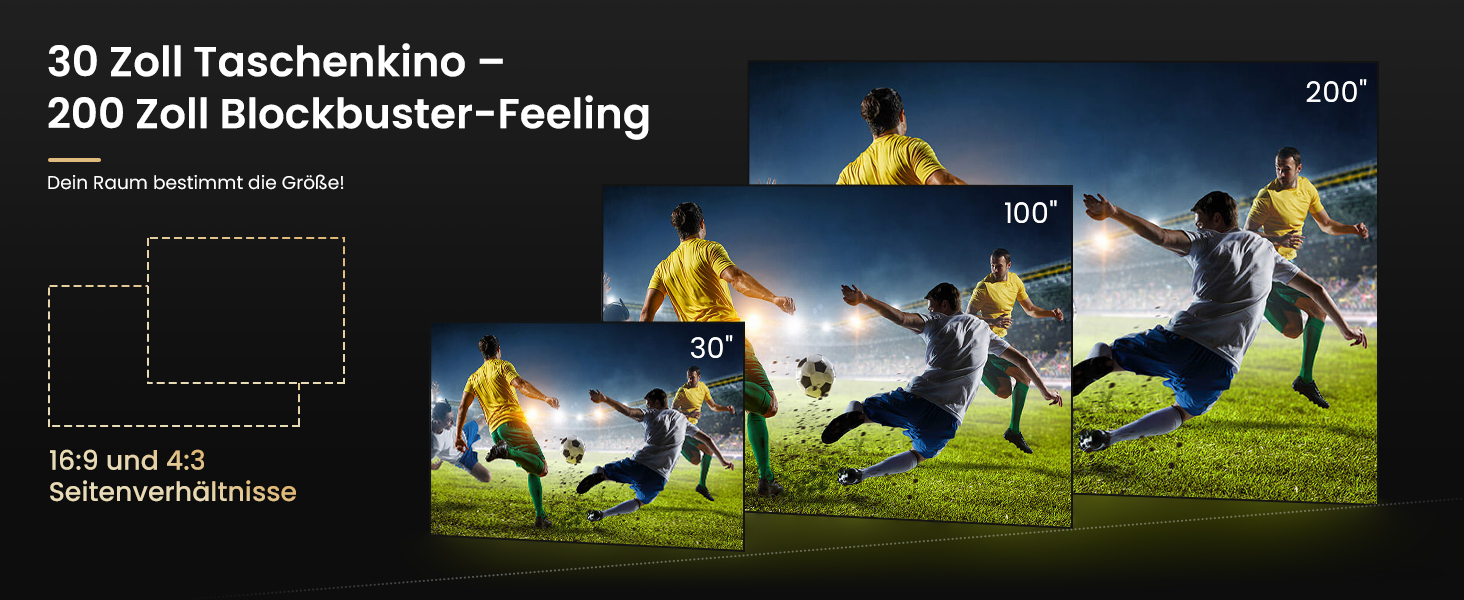 Міні проєктор Beamer 4K 1080p з Android 12.0, WiFi 6, Bluetooth 5.4, 22000 люмен, автокорекція трапецеїдальних спотворень, поворот 270°, підключення PC/HDMI/USB/TF, сірий