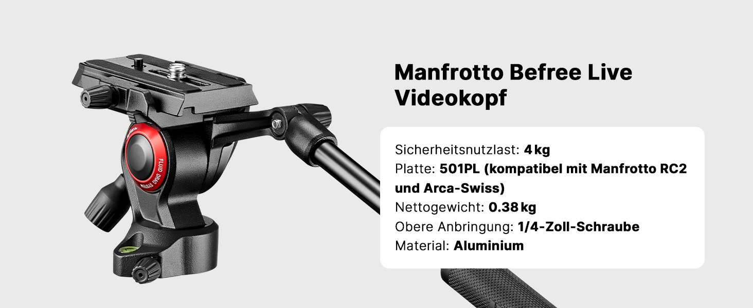 Карбоновий штатив Manfrotto Befree Live Carbon Twist з відео-головкою та сумкою для DSLR, бездзеркальних та відеокамер, навантаження 4 кг