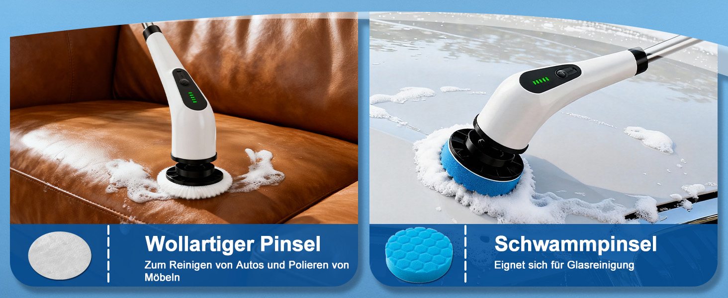 Електрична щітка для прибирання 9 в 1 з набором насадок, акумулятор 3000mAh, для ванної, кухні, авто, плитки