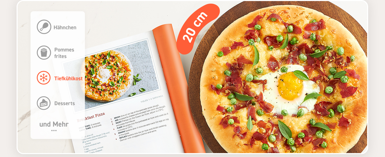 Фритюрниця без олії COSORI CP158-AF, Біла, 11 функцій, Економія енергії 55%, 100 рецептів, Shake Reminder, Лауреат Stiftung Warentest 2024