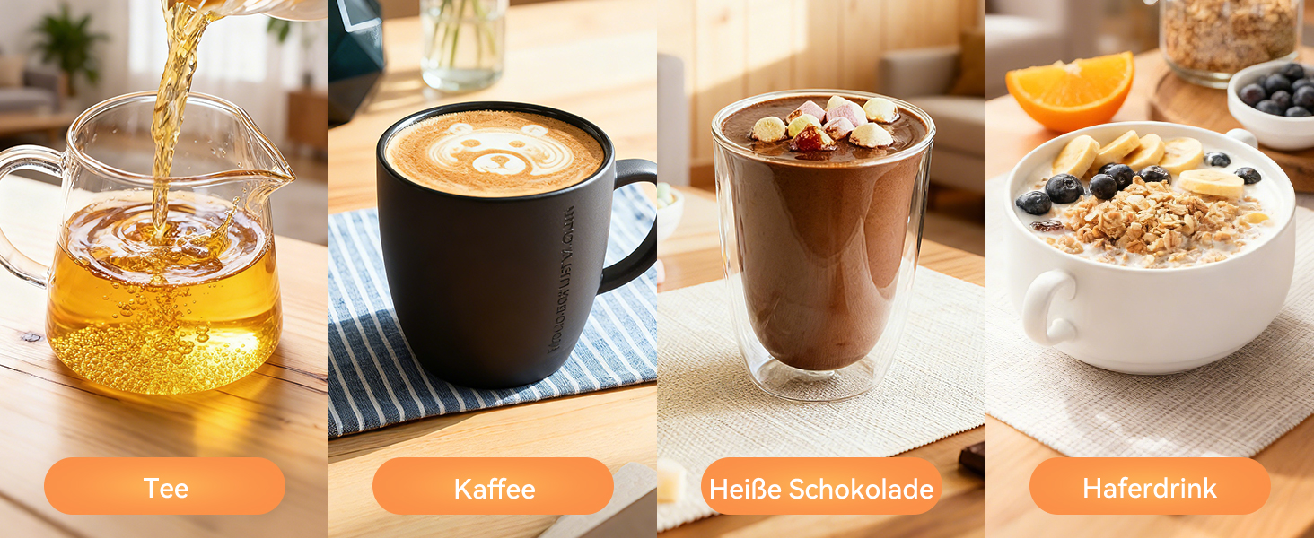 Електричний чайник Aigostar зі скла, 1 л, 2200W, LED-підсвічування, автоматичне відключення, захист від сухого кипіння, BPA Free, білий