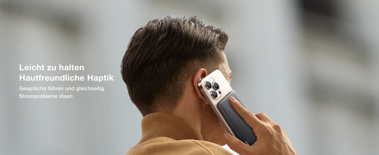 TORRAS MagPro Power Bank 5000mAh: Бездротова М'ягка Зарядна Батарея для iPhone з MagSafe, USB-C, Сірий