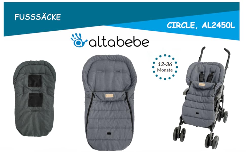 Демісезонний конверт Altabebe Lifeline AL2450L-30 для колясок, сіро-чорний
