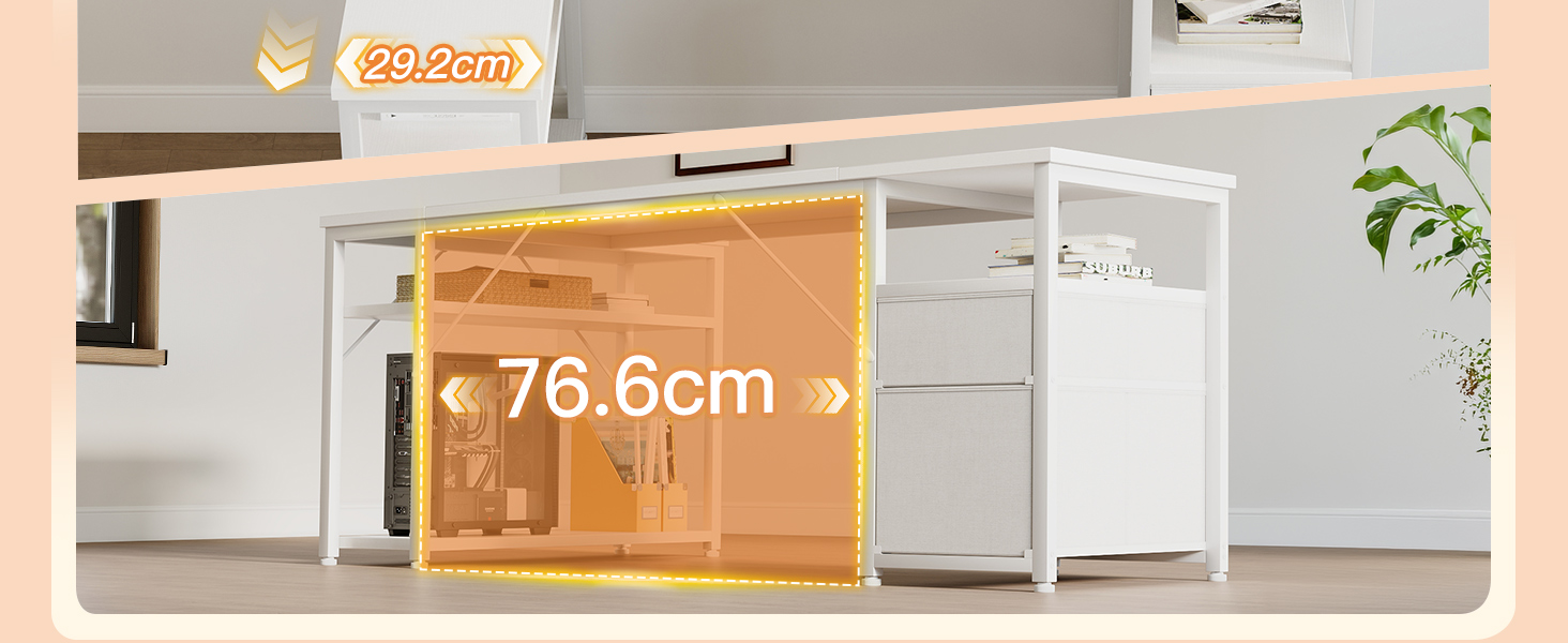 Ігровий кутовий стіл Coleshome з 2 шухлядами, 140×80 см, білий — комп'ютерний стіл для геймерів