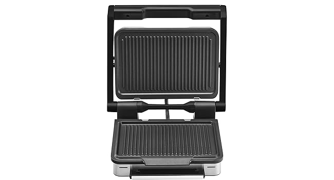 WMF Profi Plus Perfection Contact Grill - Electric Grill with 6 Programs, Sensor Technology, Non-Stick Coated Plates, Panini Grill, Matte Stainless Steel