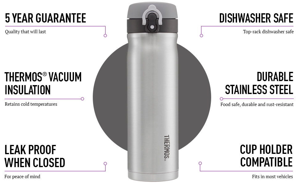 Stainless Steel Insulated Travel Mug - 470ml - Grey