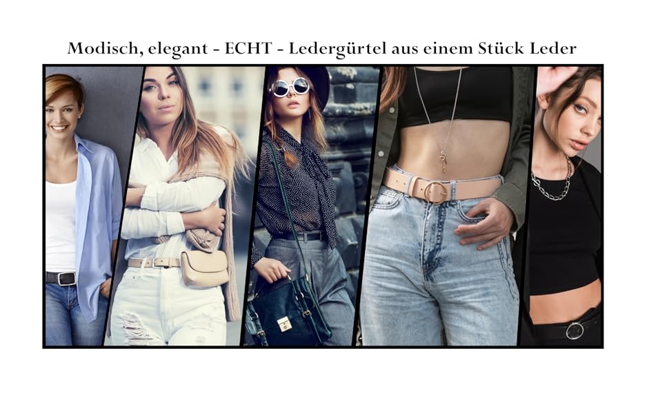 Жіночий шкіряний ремінь Friedrich Hoffmann чорний, ширина 4 см, Made in Germany - 100 см