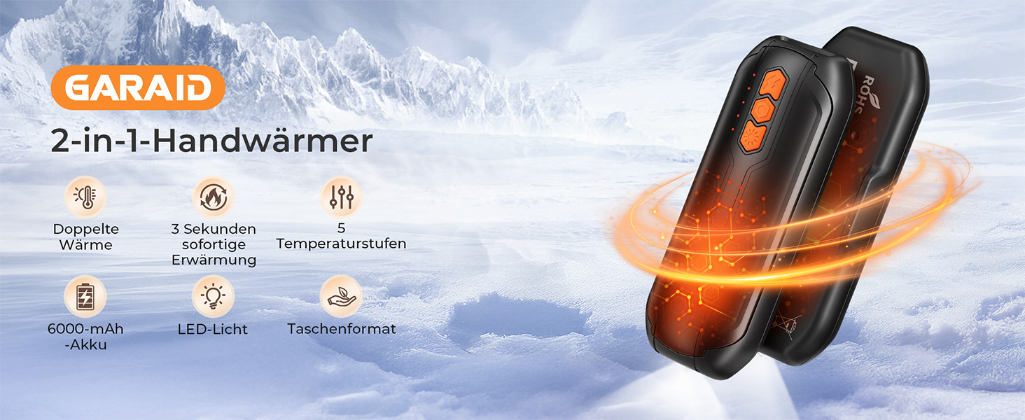 Електричні грілки для рук 2 шт., USB, з LED, 5 рівнів нагріву, до 55°C, багаторазові, для активного відпочинку, полювання, кемпінгу, зими, рожеві