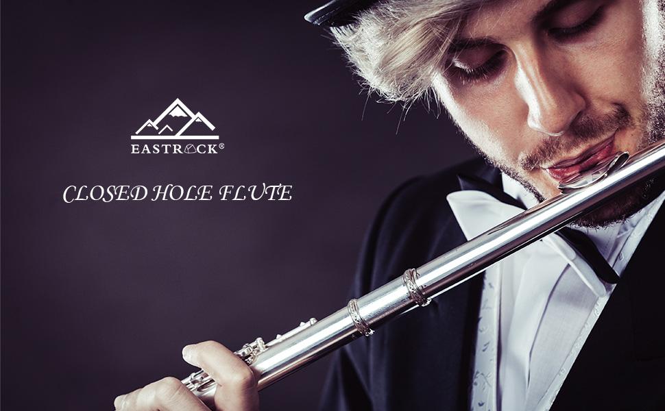 Крос-флейта EastRock 16 отворів, ключ C, з чохлом та аксесуарами. Підходить для початківців та студентів (Морська блакить)