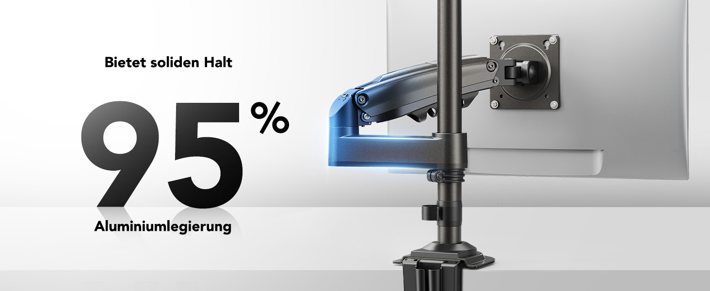 Кріплення для монітора HUANUO 13-32 дюймів, гнучкий кронштейн для LCD/LED екрану, газ-амортизатор, поворот 360°, VESA 75/100, вантажопідйомність 2-9 кг