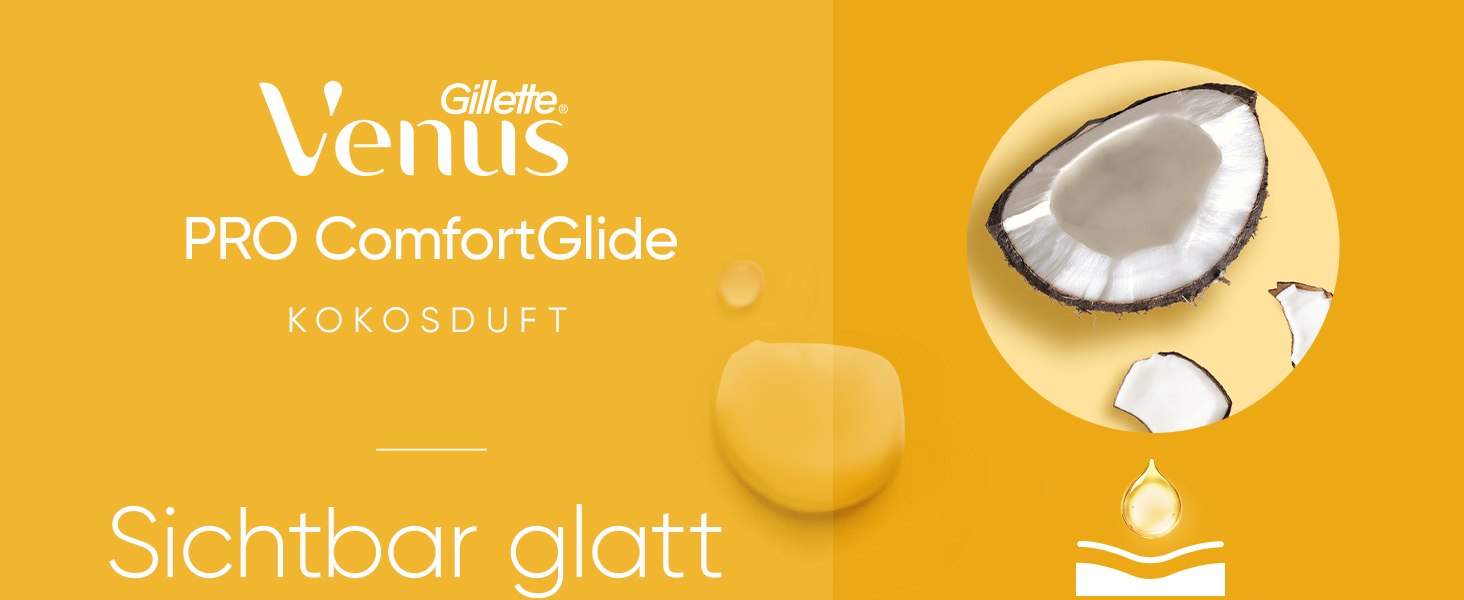 Жіноча бритва Gillette Venus Pro Comfortglide з ароматом кокоса, срібляста (бритва + 6 змінних касет)