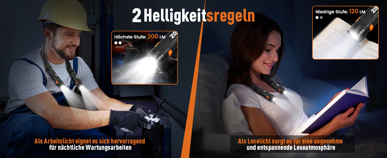 Ліхтарик на шию магнітний для читання ZOOI - подарунок для чоловіків, тата на День батька, оригінальний презент