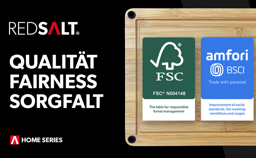 Набір обробних дощок REDSALT з біо бамбука, 3 шт, антибактеріальні, обидві сторони, глибокий жолоб для соку, не ковзають, FSC сертифікат, преміум-якість, розміри 38x26, 32x22, 26x18 см