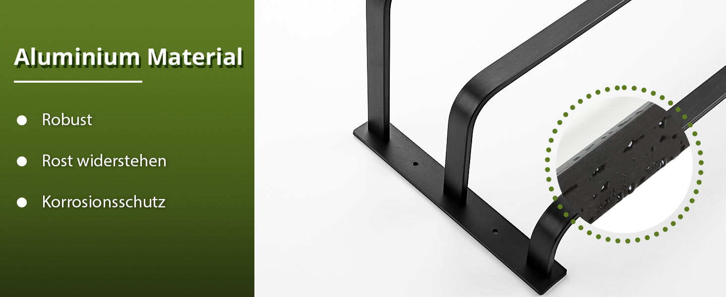 Тримач для рушників SAYAYO, чорний, 64 см, 3 стійки, для ванної кімнати та кухні