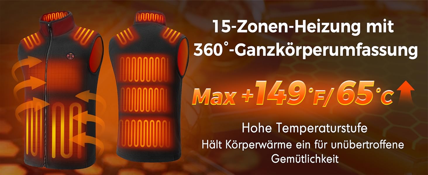 Обогреваемый жилет для мужчин из флиса с Powerbank, 15 зон обігріву, легкий, дихаючий, теплий жилет, чорний