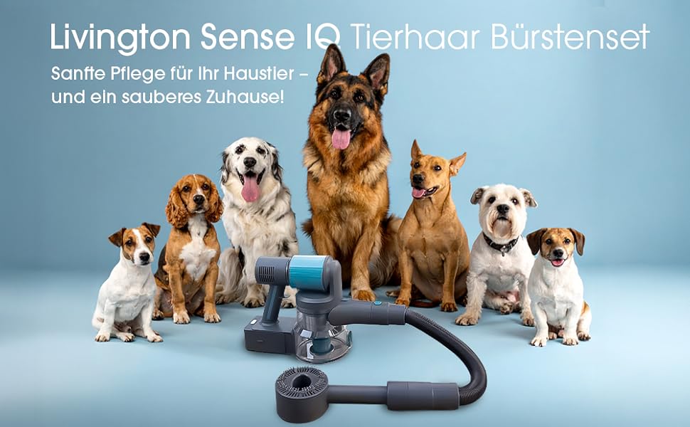 Бездротовий акумуляторний пилосос LIVINGTON Sense IQ з LED-щіткою та гнучким з'єднанням, з функцією розпізнавання бруду та 4-шаровим фільтром, тихий бездротовий пилосос без мішка