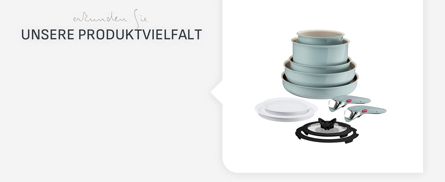 Набір посуду Tefal Mineralia+ Stone White On, 7 предметів, антипригарне покриття, Thermo-Signal, для всіх типів плит, білий, G199S544