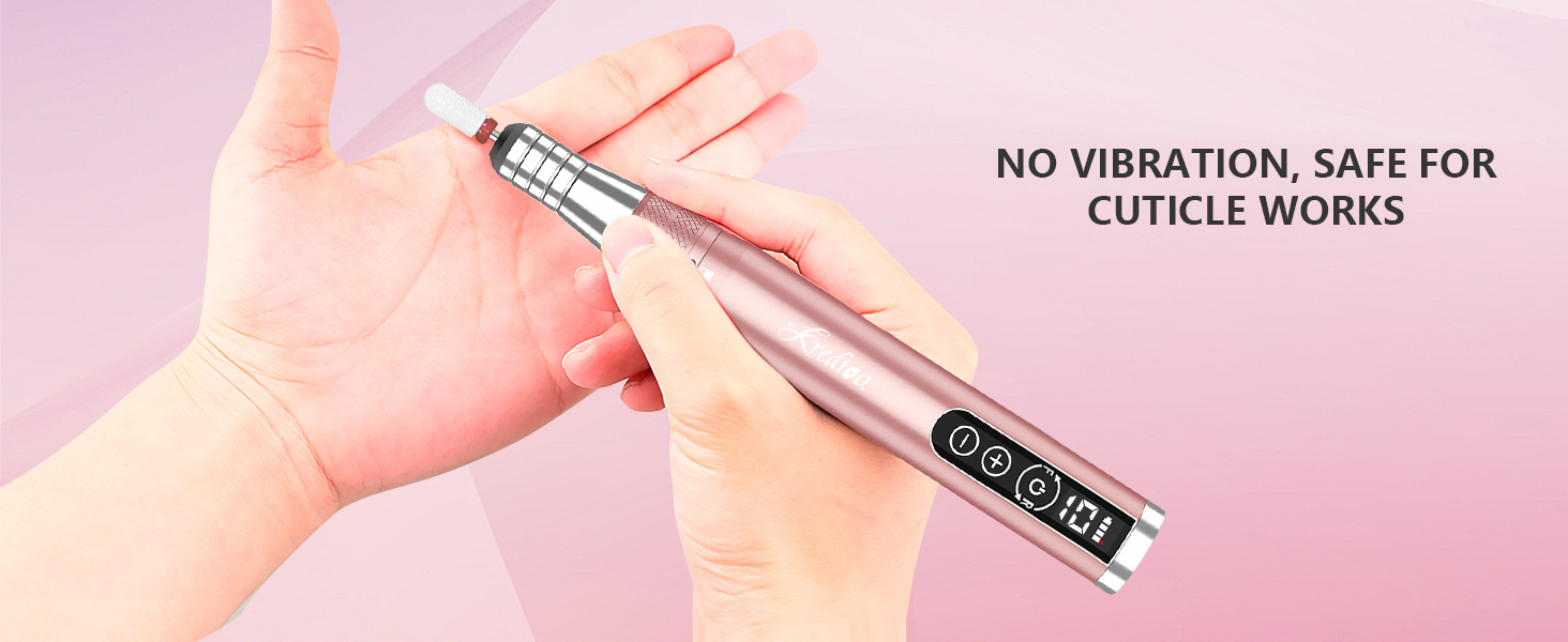 Електрична машинка для манікюру та педикюру Kredioo бездротова, 35000 об/хв, набір з 6 фрезерними насадками для видалення кутикули, шкарлазу, акрилу та гелю. Підходить для початківців та професіоналів.