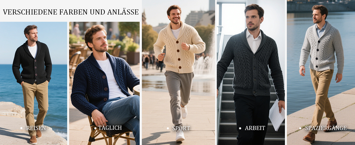 Чоловіча в'язана жилетка з коміром-шарфом, в'язаний пуловер, однорядна жилетка для осені та зими, бежевого кольору