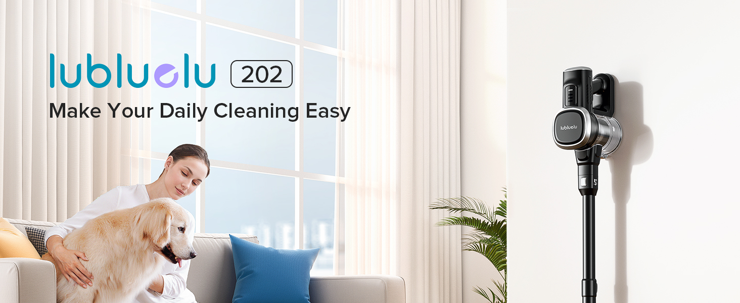 Бездротовий акумуляторний пилосос Lubluelu з LED-щіткою, HEPA-фільтром, потужністю 220W та 25kPa, час роботи до 50 хвилин, для твердих поверхонь, шерсті тварин та килимів (чорний)