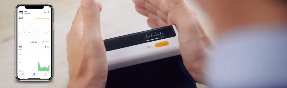 Wellue Armfit Plus: тонометр на плече з ЕКГ, Bluetooth, для дому. Безкоштовний додаток iOS & Android. Велика манжета.