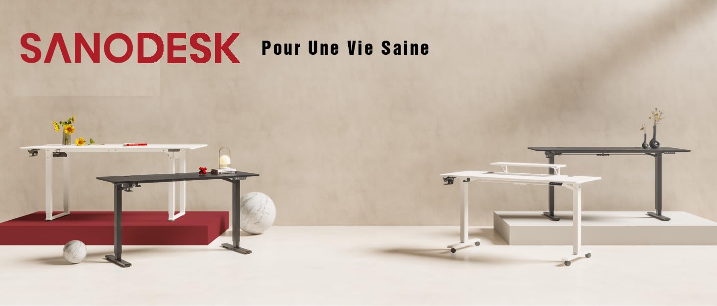 Регульований стіл Sanodesk для комп'ютера з підставкою для монітора, електричний, ергономічний, 120x60 см